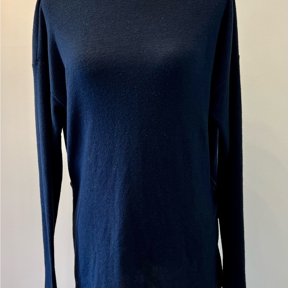 NWOT J.Crew Navy Blue Reversible V-back long-sleeve tunic - Picture 10 of 12